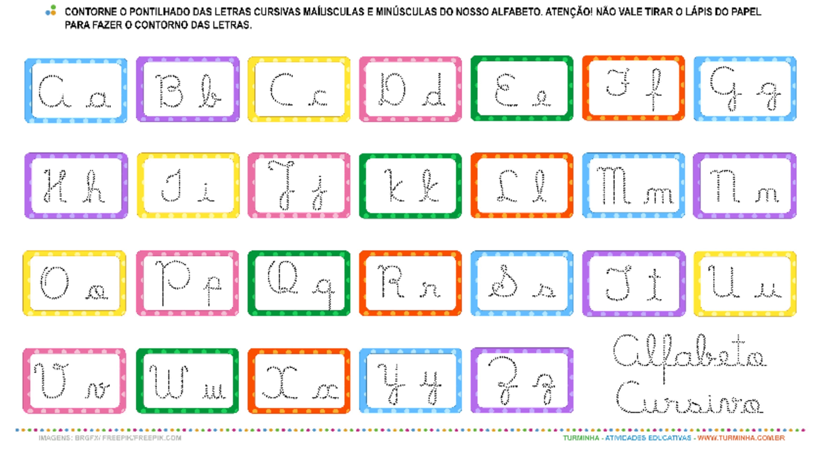 O Alfabeto Em Letra Cursiva Maiúscula E Minúscula Atividade 8827