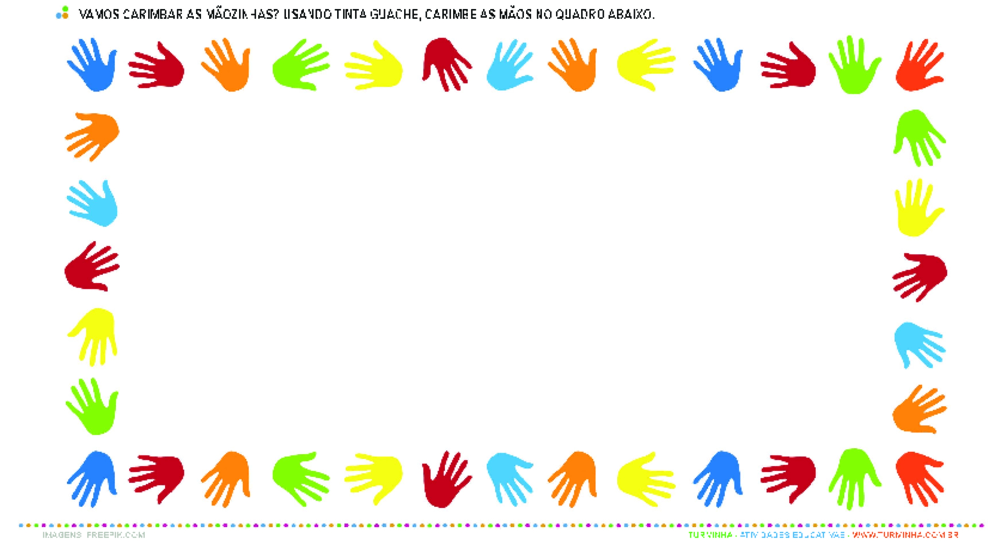 Carimbando as Mãos - Atividade Educativa para Creche (0 a 3 anos)