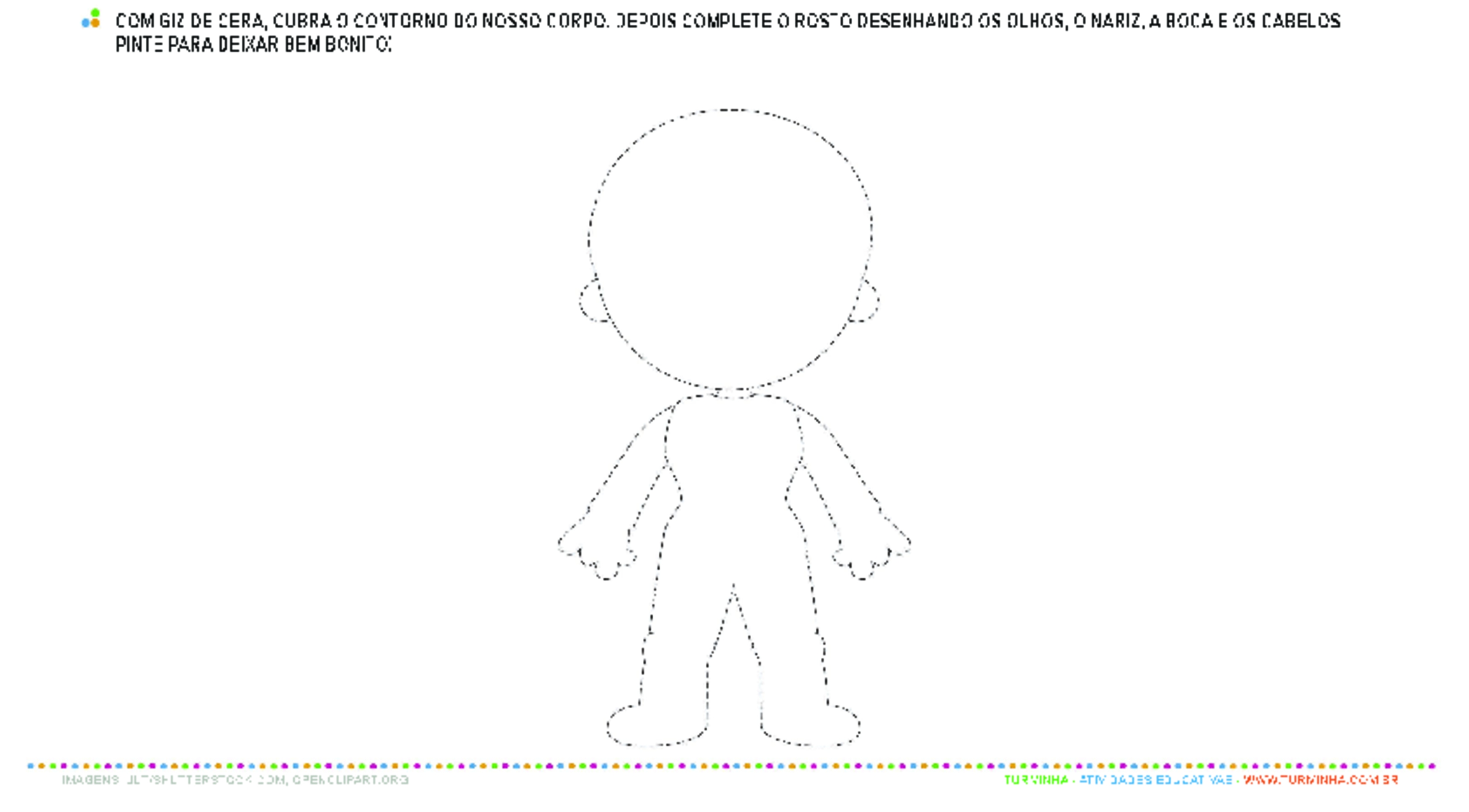 Contorno do Corpo Humano - atividade educativa para Creche (0 a 3 anos)