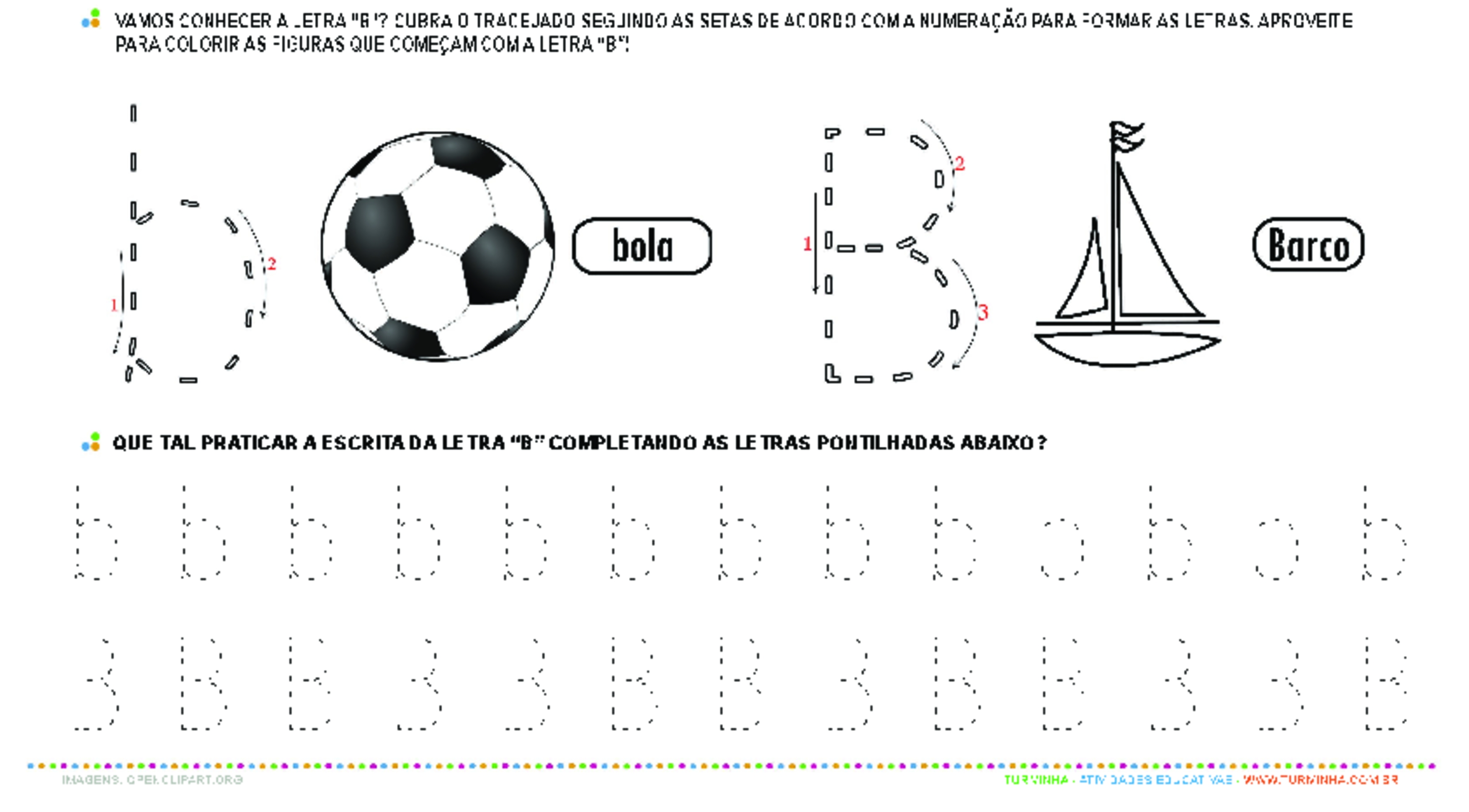 Letra B de forma maiúscula e minúscula - Atividade Educativa para  Pré-Escola (4 e 5 anos)