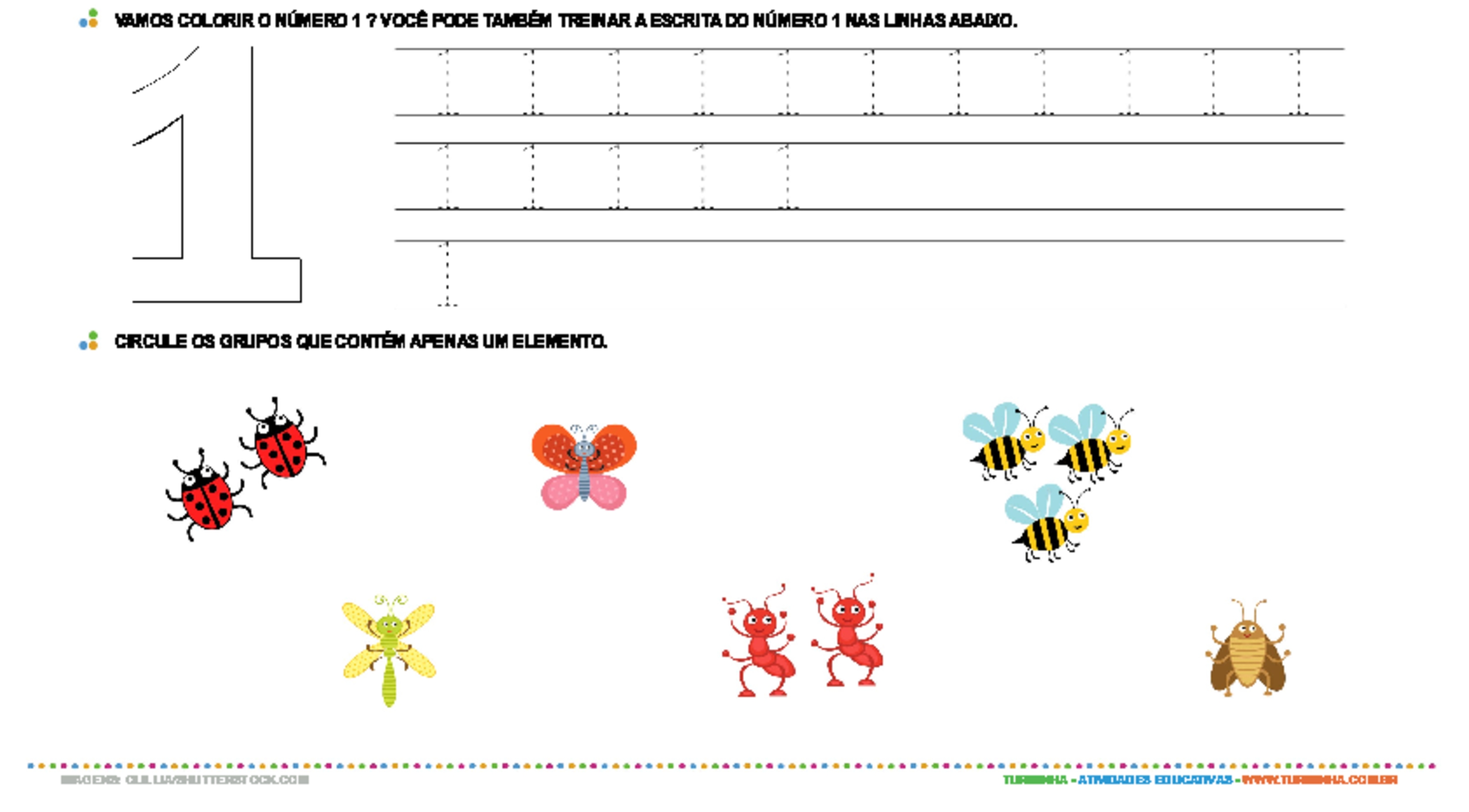 jogo educativo para crianças. pontilhar ou pintar os números por