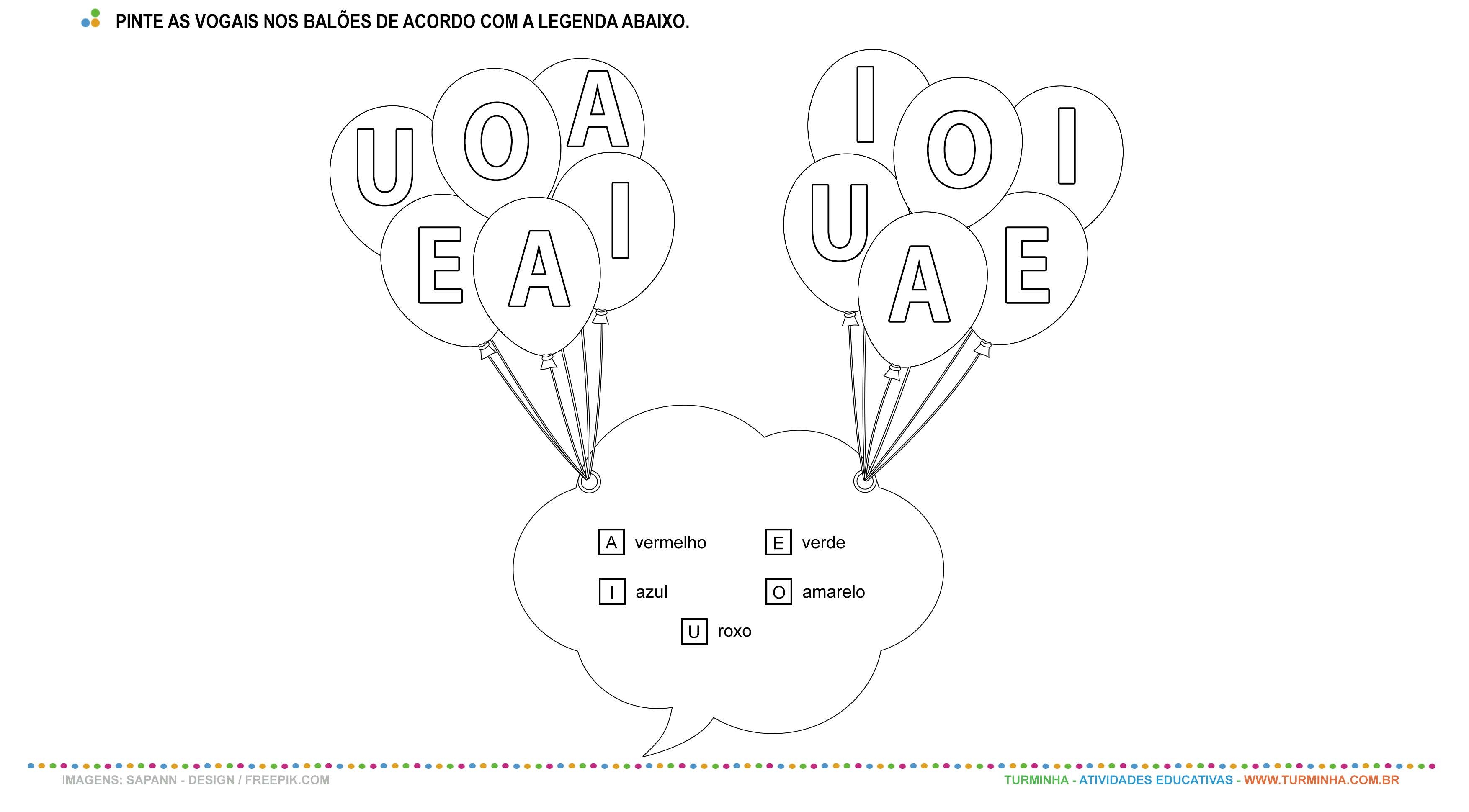 As vogais - atividade educativa para Pré-Escola (4 e 5 anos)