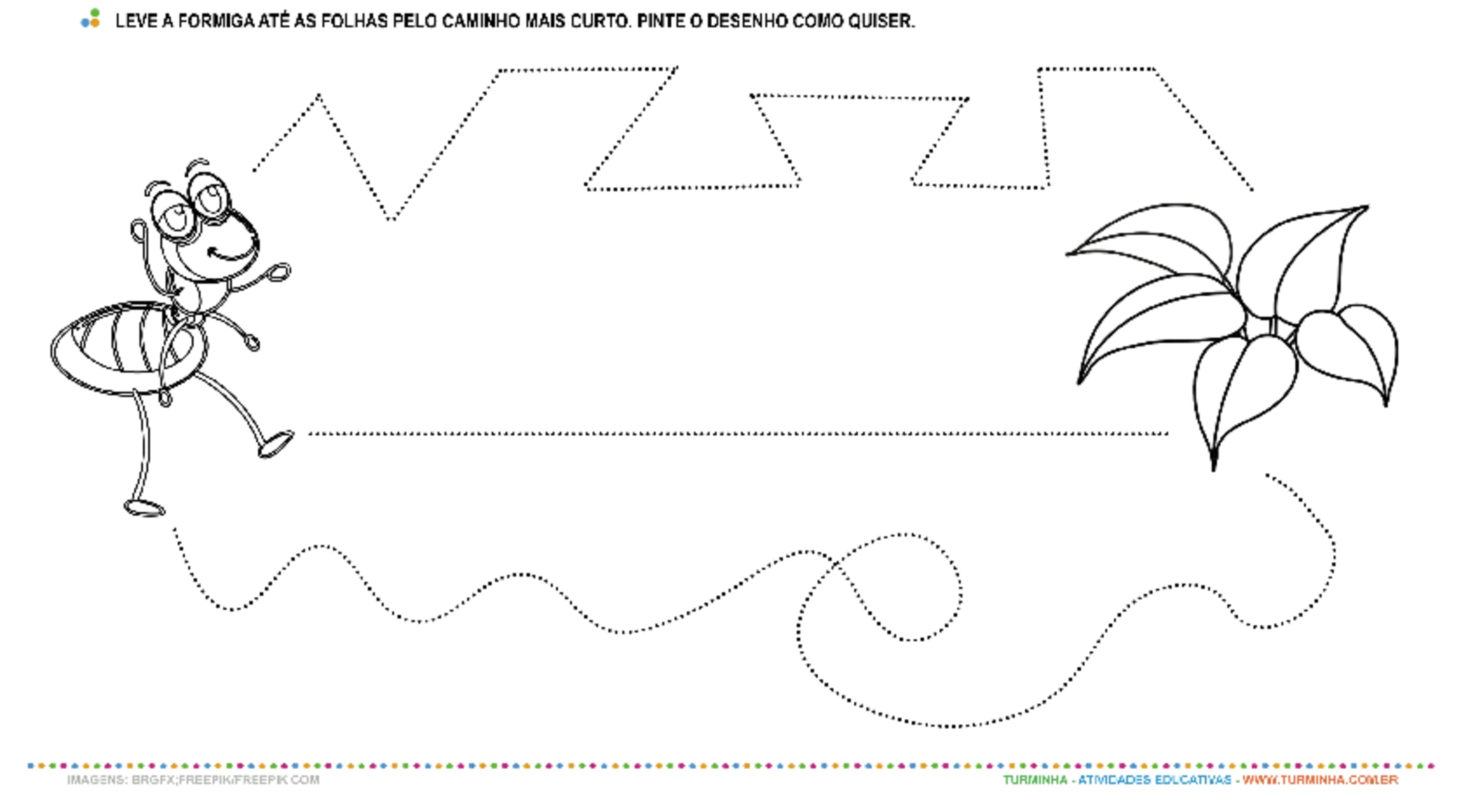 Curto e Comprido - Desenho e Pintura - atividade educativa para Creche (0 a 3 anos)