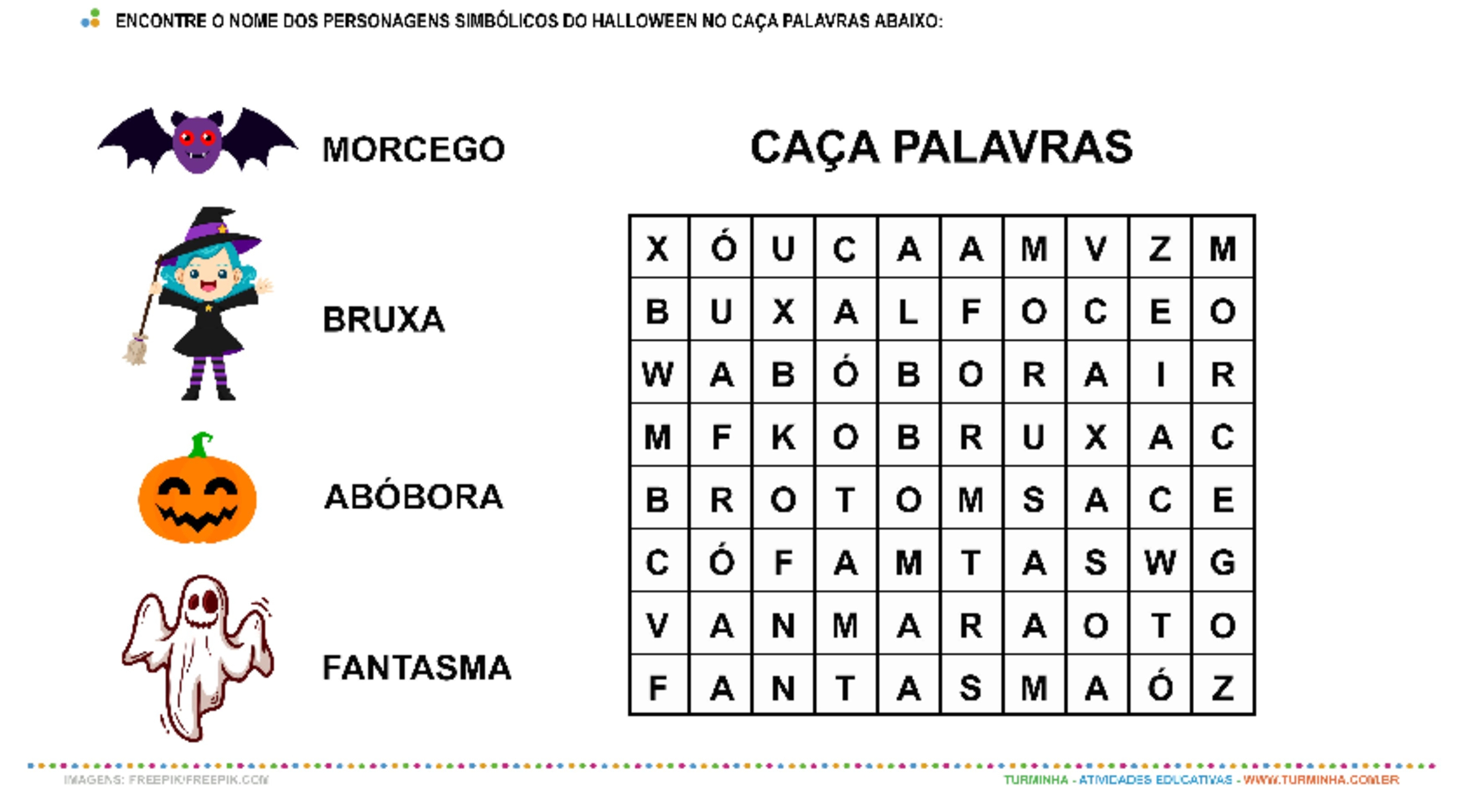 Halloween - Caça Palavras - Racha Cuca