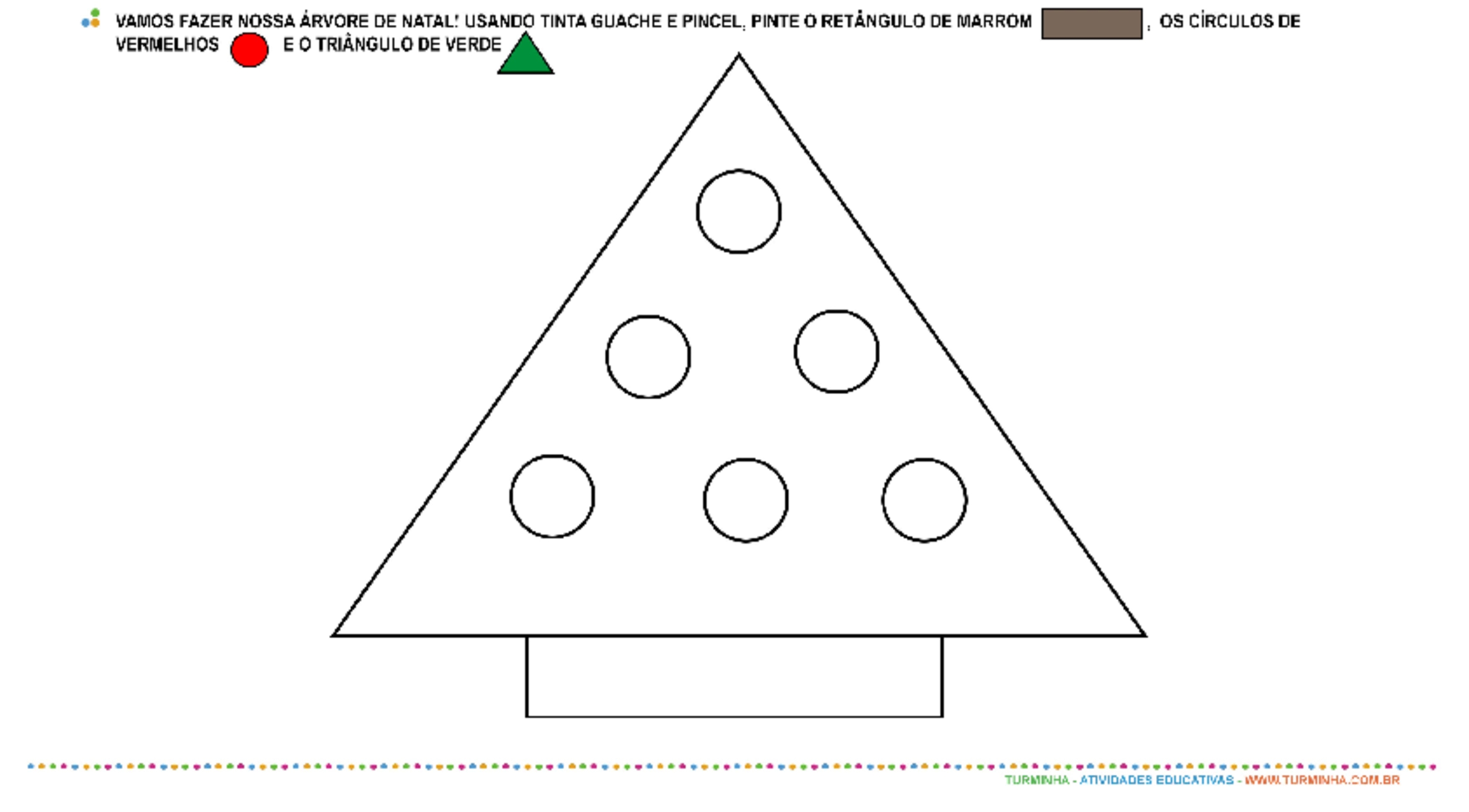 Árvore de Natal de Formas Geométricas - atividade educativa para Pré-Escola (4 e 5 anos)