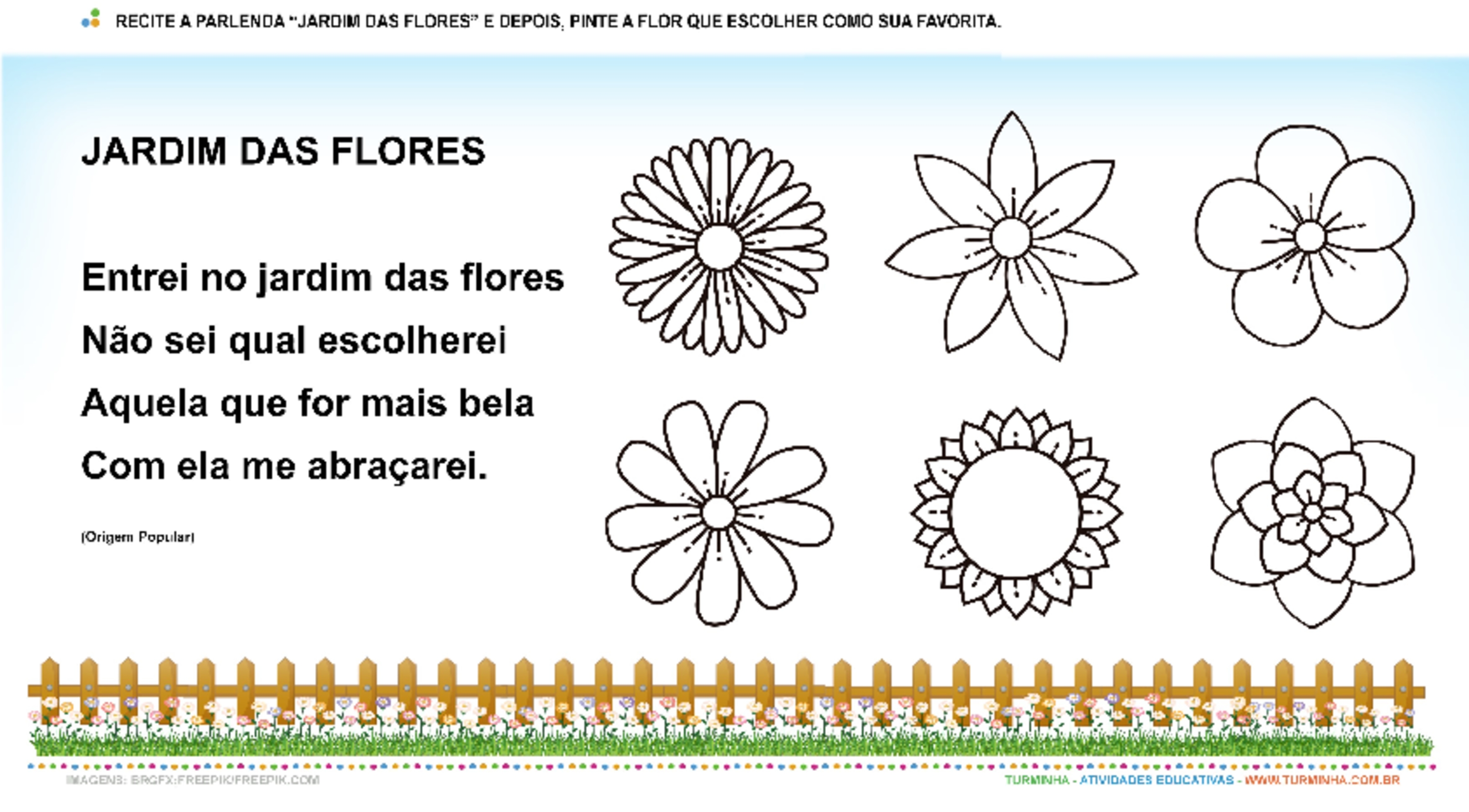 Desenho da Primavera para Colorir: Imagens para Educação Infantil