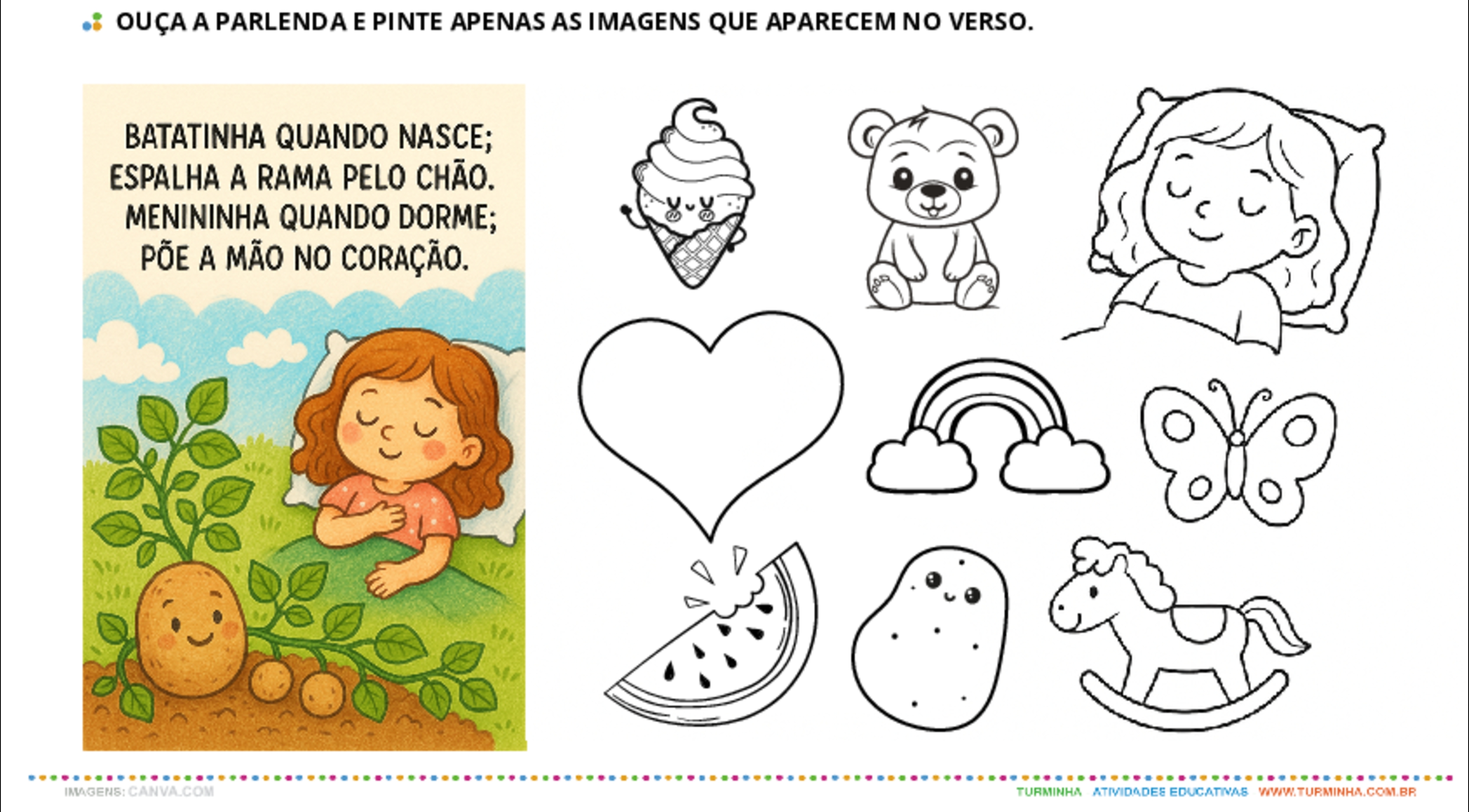 Descobrindo Parlendas com Cor- atividade educativa para Pré-Escola (4 e 5 anos) Descobrindo Parlendas com Cor - atividade educativa para Pré-Escola (4 e 5 anos)