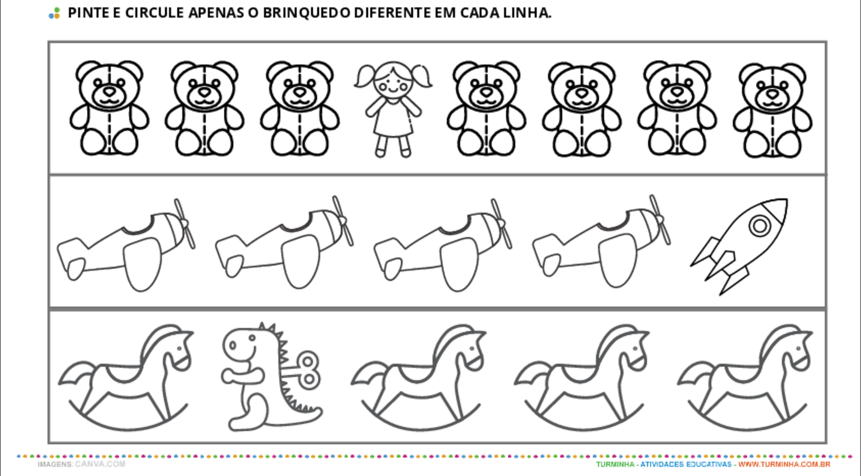 Qual é o Brinquedo Diferente?- atividade educativa para Pré-Escola (4 e 5 anos) Qual é o Brinquedo Diferente? - atividade educativa para Pré-Escola (4 e 5 anos)