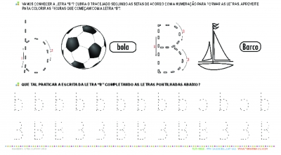 Letra B de forma maiúscula e minúscula