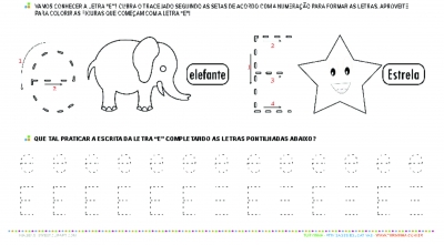 Letra E de forma maiúscula e minúscula