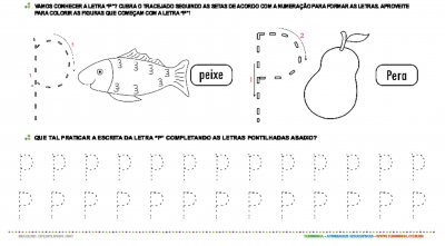 Letra P de forma maiúscula e minúscula