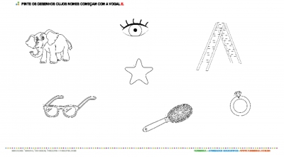 Colorindo desenhos com a vogal A - Atividade Educativa para Pré-Escola (4 e 5 anos)
