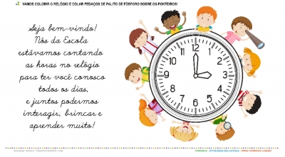 Contando as horas para a Volta às Aulas - Pintura e Colagem