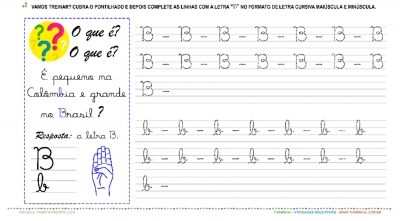 A Letra “B” Cursiva - Caligrafia