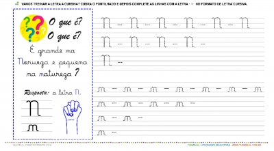 A Letra “N” Cursiva - Caligrafia