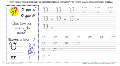 A Letra “V” Cursiva - Caligrafia