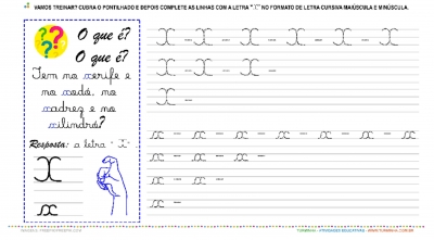 A Letra “X” Cursiva - Caligrafia